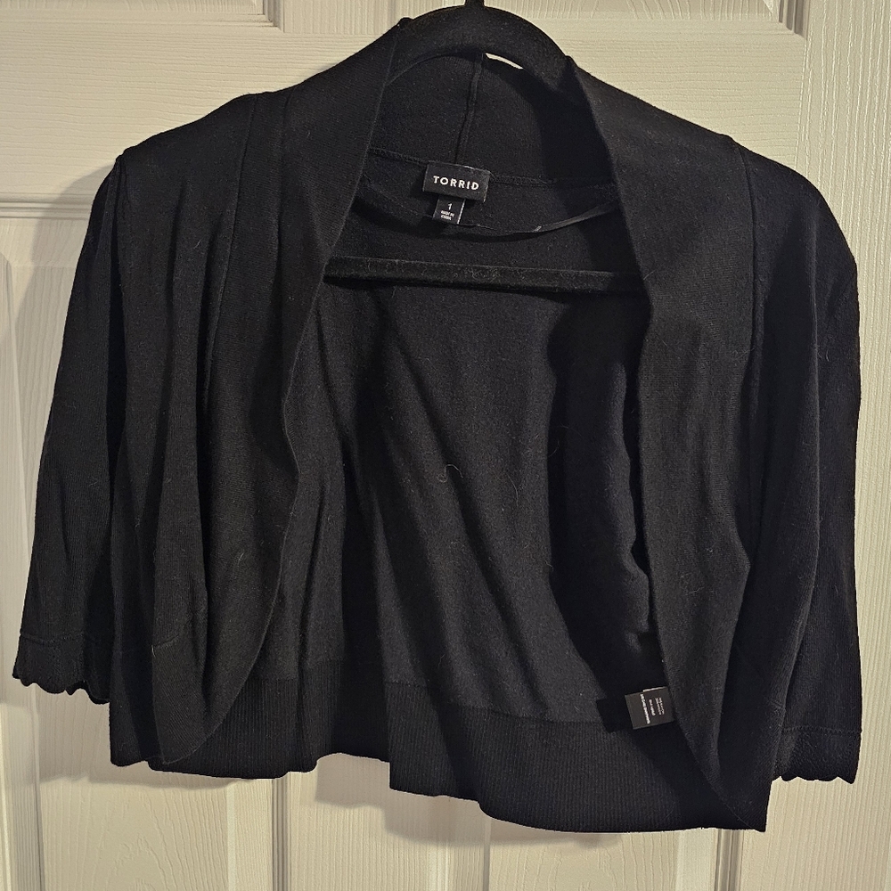 Torrid Classic Black Open-Front Shrug